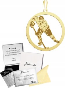 Radziszewska Jewellery Złota Zawieszka Hokeista Hokej Męska Prezent 925 GRAWER DEDYKACJA GRATIS 1