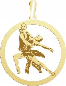 Radziszewska Jewellery Zawieszka Złota Taniec Latino Srebro 925 Prezent GRAWER GRATIS 1