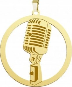 Radziszewska Jewellery Zawieszka Pozłacana z Mikrofonem Mikrofon 925 DEDYKACJA GRAWER GRATIS 1