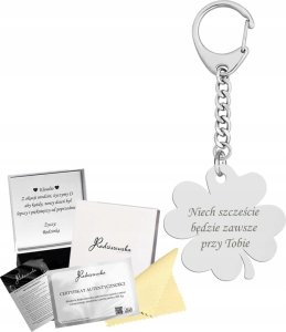 Radziszewska Jewellery Brelok Koniczyna na Szczęście SREBRO 925 Prezent GRAWER GRATIS 1