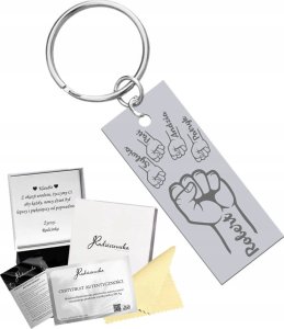 Radziszewska Jewellery Brelok do Kluczy dla Taty z Grawerem Tata Dzieci Prezent Dzień Ojca ŻYCZENI 1