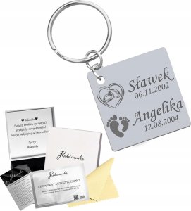 Radziszewska Jewellery Brelok do Kluczy Data Ślubu Narodziny Dziecka Imię Prezent Dzień Mamy 1