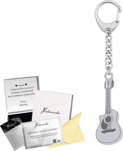 Radziszewska Jewellery Brelok Srebrny Gitara z Grawerem 925 do kluczy Prezent Gadżet ŻYCZENIA 1