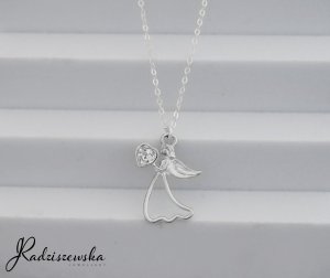 Radziszewska Jewellery Złoty Naszyjnik z Aniołkiem na Komunię Święta SREBRO 925 ŻYCZENIA GRATIS 3
