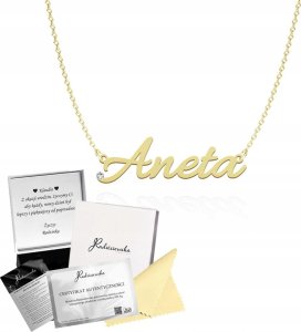 Radziszewska Jewellery Złoty Naszyjnik z Imieniem ANETA Łańcuszek SREBRO 925 DEDYKACJA GRATIS 1