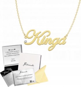 Radziszewska Jewellery ZŁOTY NASZYJNIK Z IMIENIEM KINGA ŁAŃCUSZEK SREBRO 925 PREZENT ŻYCZENIA 1