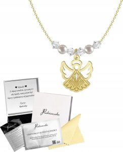 Radziszewska Jewellery Złoty Naszyjnik z Aniołem na KOMUNIĘ Łańcuszek Prezent 925 GRAWER GRATIS 1