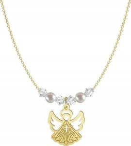 Radziszewska Jewellery Złoty Naszyjnik z Aniołem na KOMUNIĘ Łańcuszek Prezent 925 GRAWER GRATIS 2