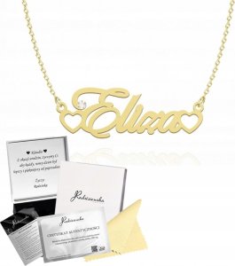 Radziszewska Jewellery Złoty Naszyjnik z Imieniem Indywidualnym Imię Srebro 925 DEDYKACJA GRATIS 1
