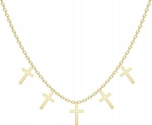 Radziszewska Jewellery Złoty Naszyjnik z Krzyżykiem Krzyż 925 Prezent ŻYCZENIA GRATIS 1