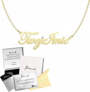 Radziszewska Jewellery ZŁOTY NASZYJNIK Z WŁASNYM IMIENIEM NAPISEM ŁAŃCUSZEK SREBRO 925 ŻYCZENIA 1