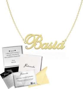 Radziszewska Jewellery Złoty Naszyjnik z imieniem BASIA Łańcuszek SREBRO 925 Prezent ŻYCZENIA 1