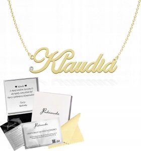 Radziszewska Jewellery ZŁOTY NASZYJNIK Z IMIENIEM KLAUDIA ŁAŃCUSZEK SREBRO 925 PREZENT BIŻUTERIA 1