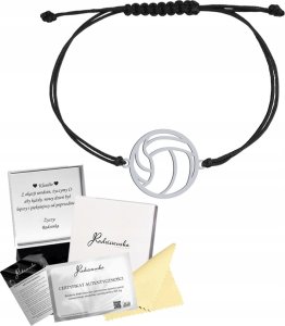 Radziszewska Jewellery Bransoletka Piłka do Siatkówki SREBRO 925 Sznurek Prezent DEDYKACJA GRATIS 1