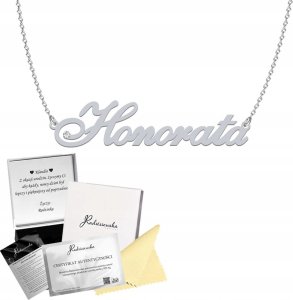 Radziszewska Jewellery Naszyjnik z imieniem HONORATA Łańcuszek SREBRO 925 Prezent DEDYKACJA GRATIS 1