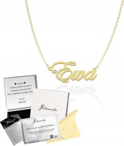 Radziszewska Jewellery Złoty Naszyjnik z Imieniem EWA Łańcuszek SREBRO 925 DEDYKACJA GRATIS 1