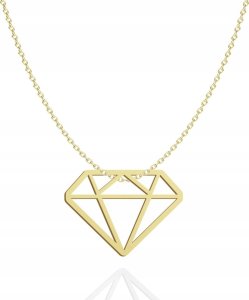 Radziszewska Jewellery Złoty Naszyjnik z Diamentem 925 Łańcuszek Diament DEDYKACJA GRATIS 1