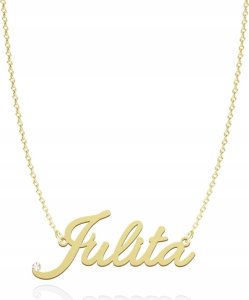 Radziszewska Jewellery Złoty Naszyjnik z imieniem Julita Srebro 925 Prezent ŻYCZENIA GRATIS 2