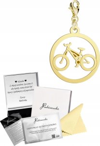 Radziszewska Jewellery Złoty Charms Rower Karabińczyk SREBRO 925 Prezent Kobieta ŻYCZENIA GRATIS 1