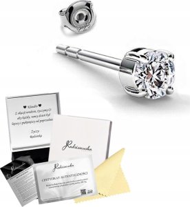 Radziszewska Jewellery Kolczyk Srebrny Męski z Cyrkonią 3mm 925 Sztyft Prezent DEDYKACJA GRATIS 1
