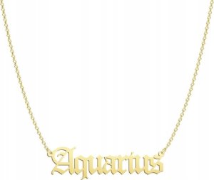 Radziszewska Jewellery Naszyjnik Złoty Wodnik Aquarius 925 Łańcuszek Dedykacja Kobieta Prezent 1