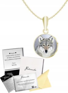 Radziszewska Jewellery Naszyjnik Złoty Wilk w Szkle Zdjęcie Prezent Foto Biżuteria GRAWER GRATIS 1