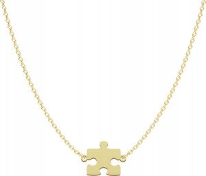 Radziszewska Jewellery Prezent Naszyjnik Złoty Puzzel 925 Łańcuszek z Puzzlem GRAWER GRATIS 1