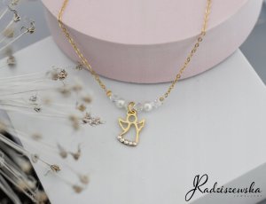 Radziszewska Jewellery Naszyjnik Srebrny na Komunię z Aniołkiem Łańcuszek Prezent DEDYKACJA GRATIS 3