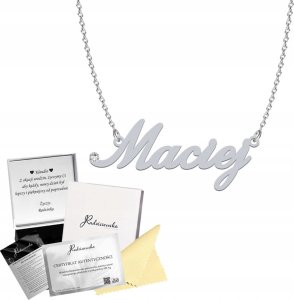 Radziszewska Jewellery Naszyjnik Srebrny z IMIENIEM MĘSKIM Łańcuszek Prezent TABLICZKA GRATIS 1