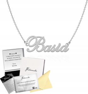 Radziszewska Jewellery Naszyjnik Srebrny z imieniem BASIA Ankier Kobieta Prezent 925 ŻYCZENIA 1