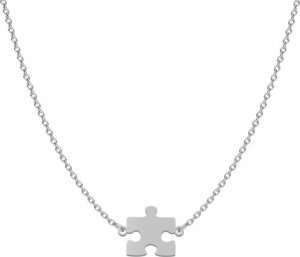 Radziszewska Jewellery Naszyjnik Srebrny z Puzzlem Puzzel Łańcuszek 925 Prezent GRAWER GRATIS 1