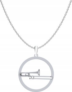 Radziszewska Jewellery Naszyjnik Srebrny z Puzonem Łańcuszek Srebro 925 Prezent GRAWER GRATIS 1