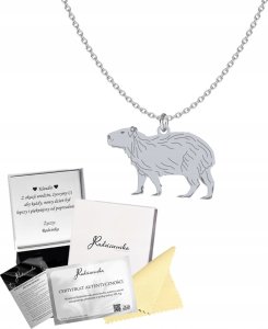 Radziszewska Jewellery Naszyjnik Srebrny z KAPIBARĄ Łańcuszek SREBRO 925 Prezent Biżuteria GRAWER 1