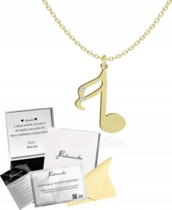 Radziszewska Jewellery ZŁOTY NASZYJNIK NUTKA NUTA ŁAŃCUSZEK SREBRO 925 PREZENT ŻYCZENIA GRATIS 1