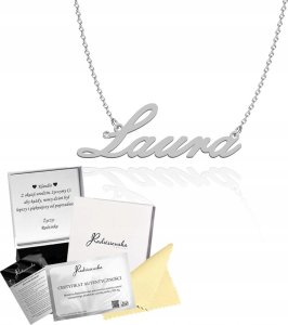 Radziszewska Jewellery Naszyjnik Srebrny z imieniem Laura Łańcuszek 925 Prezent DEDYKACJA GRATIS 1
