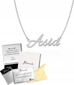 Radziszewska Jewellery Naszyjnik Srebrny z imieniem ASIA Łańcuszek Kobieta Prezent ŻYCZENIA 1