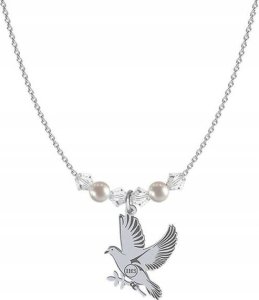 Radziszewska Jewellery Naszyjnik Srebrny na KOMUNIĘ Gołąb IHS Łańcuszek Prezent GRAWER GRATIS 2