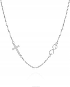 Radziszewska Jewellery Naszyjnik Srebrny z Krzyżykiem i Nieskończonością Łańcuszek Prezent 2