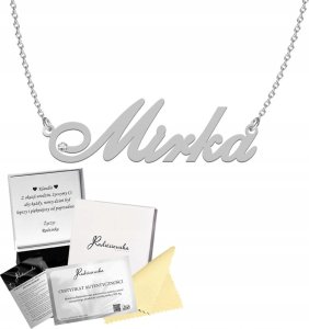 Radziszewska Jewellery Naszyjnik Srebrny z imieniem MIRKA Łańcuszek SREBRO 925 Prezent Dedykacja 1