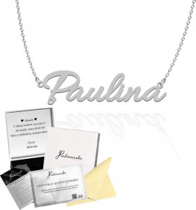 Radziszewska Jewellery Naszyjnik Srebrny z imieniem Paulina Łańcuszek SREBRO 925 DEDYKACJA GRATIS 1