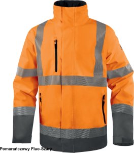 Kurtka męska Delta Plus TRACK - kurtka ostrzegawcza ocieplana z poliestru powlekanego PU 4 kieszenie. tkanina pikowana, poliester ripstop - pomarańczowy fluo-szary 4XL 3