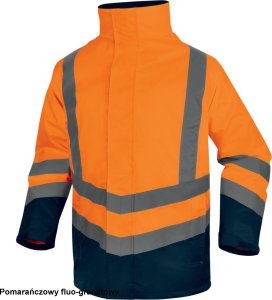 Kurtka męska Delta Plus OPTIMUM3 - KURTKA OSTRZEGAWCZA 5 W 1 Z POLIESTRU OXFORD POWLEKANEGO PU - żółty fluo-granatowy 5XL 2