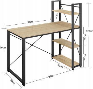 Biurko Leobert LWD048B11 Dąb Sonoma 130 cm x 60 cm 5