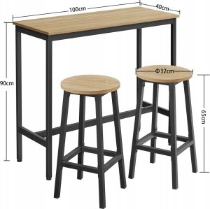 Leobert Stół Barowy + 2 Taborety - sonoma - LBT219B11 3