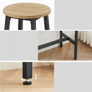 Leobert Stół Barowy + 2 Taborety - sonoma - LBT219B11 4