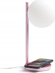Lampa stołowa Lexon Bubble Lamp LED lamp with inductive charger 15W light pink LH70LP 10