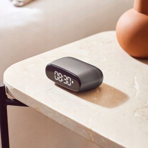 Lampa stołowa Lexon Lexon Minute Alarm Clock Mini Gray/Gun LR154X 7