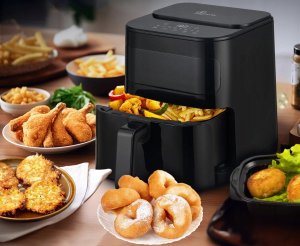 Frytkownica beztłuszczowa ExtraLink Extralink HOME AIR FRYER 5.2L EU SJ-520 frytkownica Jednoosobowy 5,2 l Frytkownica na gorące powietrze Czarny 5