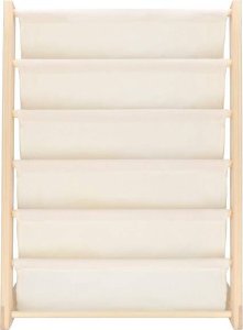Springos Regał na książki dla dzieci, 80 cm organizer 5 półek, drewniany UNIWERSALNY 9