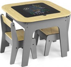 Milly Mally Milly Mally Zestaw mebli Olaf Blocks - Stolik i dwa krzesełka Dark Grey 2